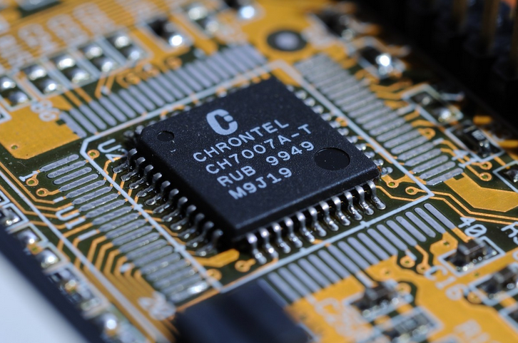 Nahaufnahme eines Computer-Prozessors (CPU)